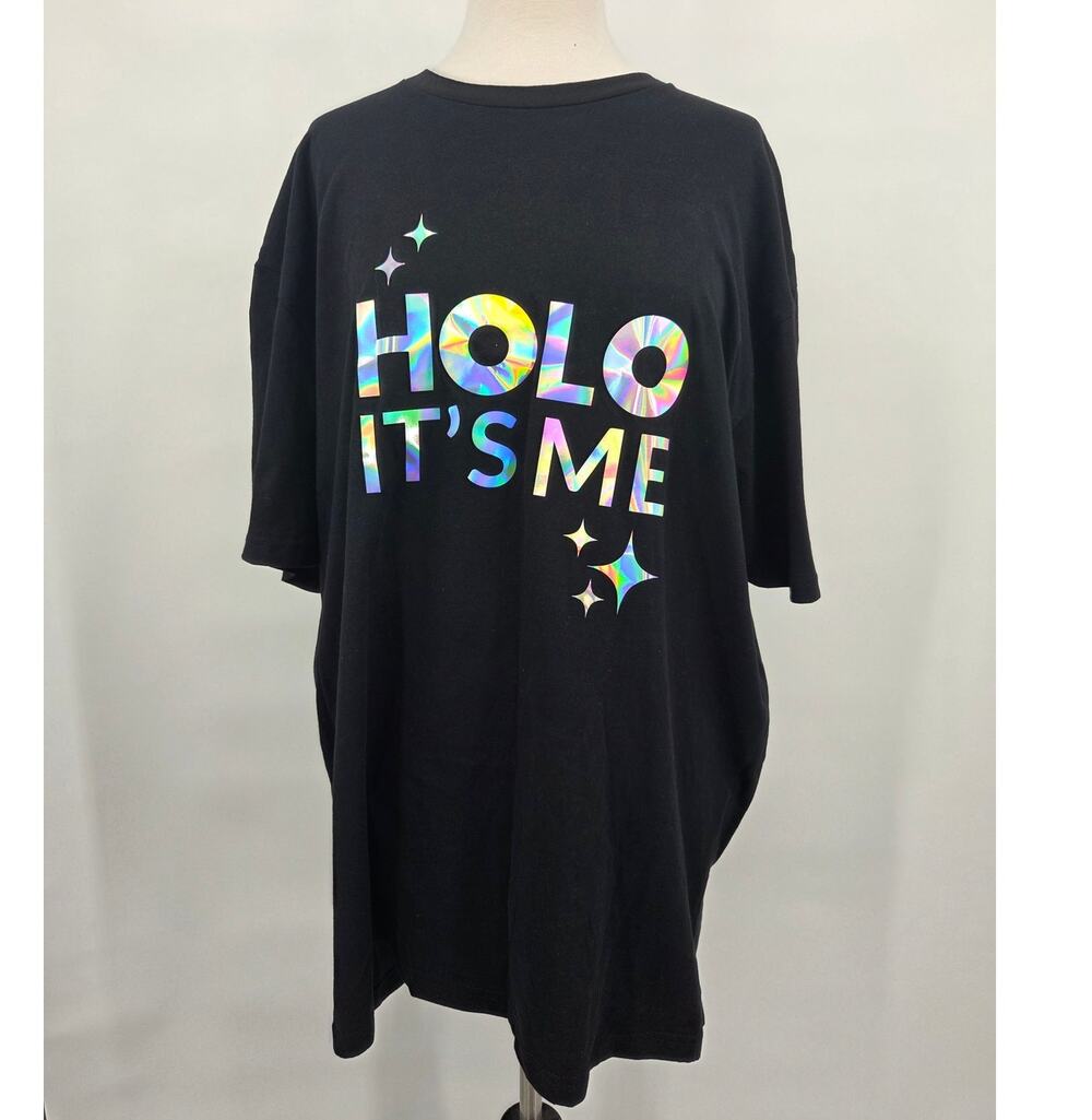 Simply Nailogical HOLO IT'S ME Black Holographic Tee Shirt Size XXL